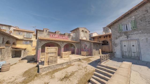 A leaked image from Inferno in CS2. The map looks way brighter and aesthetically more pleasant in comparison to the CS:GO version.
