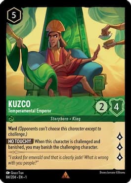 Image of Kuzco on throne through Kuzco, Temperamental Emperor Disney Lorcana The First Chapter