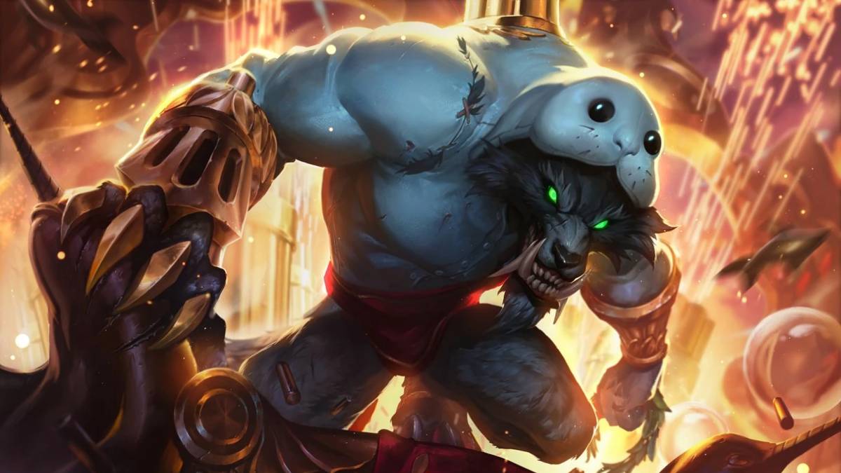 An image of the UrfWick skin from League of Legends, which decorates this werewolf in a onesie.