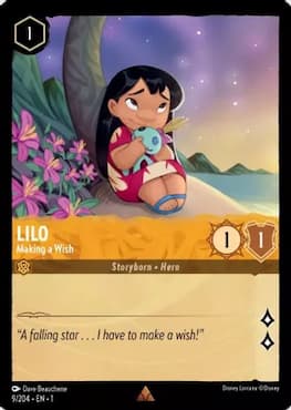 Image of Lilo on beach through Lilo, Making a Wish Disney Lorcana The First Chapter