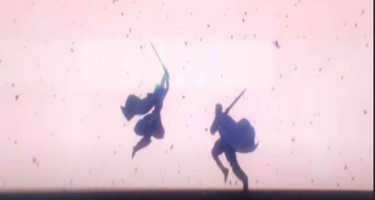 Image of Rowan and Will Kenrith fighting in anime MTG trailer for WOE set