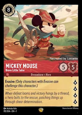 Image of Micky going on an adventure through Mickey Mouse, Brave Little Tailor Disney Lorcana TCG