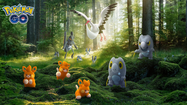 Nymble, Pawmi, Bombirdier, and Frigibax appearing in Pokemon Go.