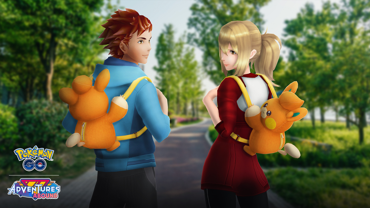 Pokemon Go trainers wearing their Pawmi backpacks.