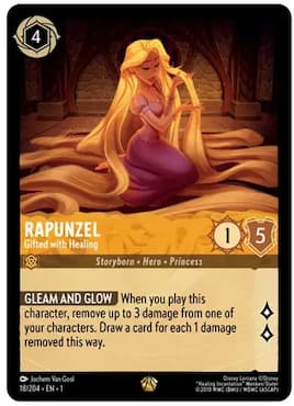 Image of Rupunzel playing with hair  through Rapunzel, Gifted with Healing Disney Lorcana The First Chapter