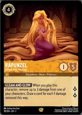 Image of Rapunzel playing with hair through Rapunzel, Gifted with Healing Disney Lorcana TCG