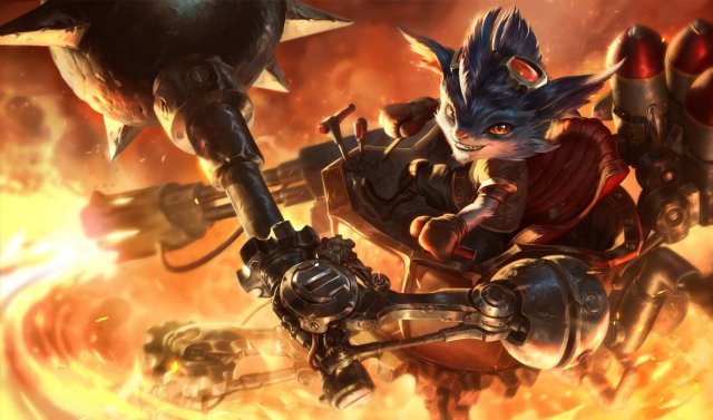 Base splash art for League of Legends champion Rumble.