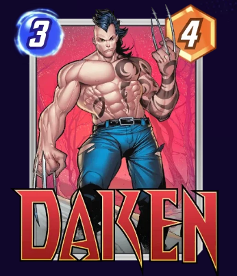 Daken card, posing with his claws