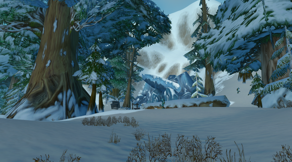 A WoW Screenshot of the troll caves in Dun Morogh, where you'll find quest items for A Refugee's Quandary.