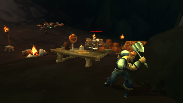 Colonel Kurzen and his "Subchiefs" pictured in his cave in WoW Classic. 