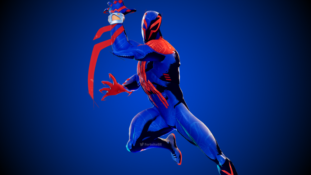 Spiderman 2099 skin readying to attack