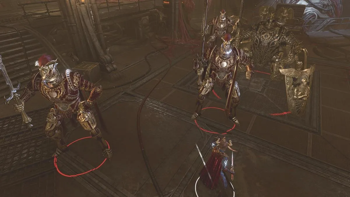 An image of Steel Watchers in the foundry in Baldur's Gate 3.