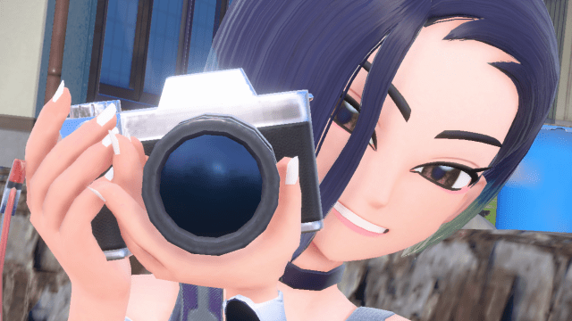 Perrin snapping a picture in Pokémon Scarlet and Violet.