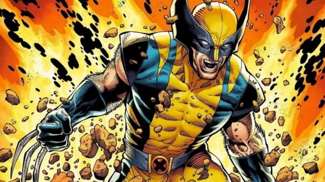 Wolverine in the comics, using his metal claws to smash the rocks