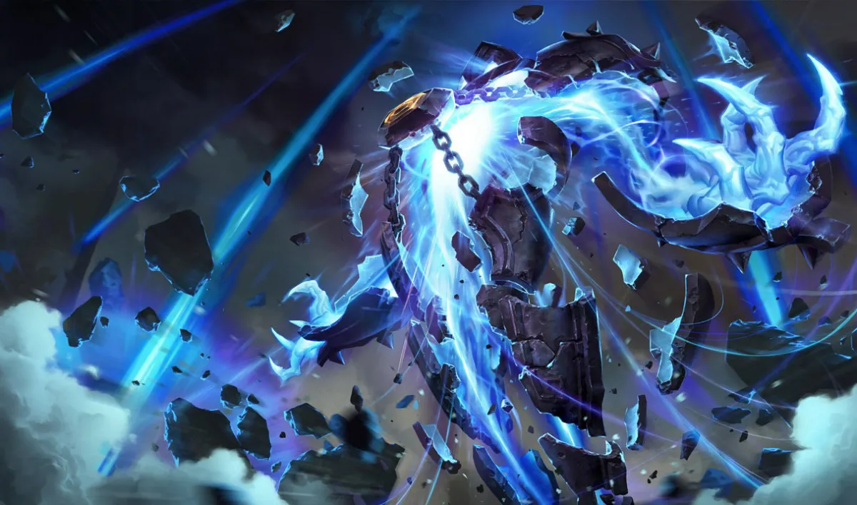 Xerath splash art in League of Legends, Base default blue image of the Mage champion