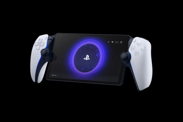 The PlayStation Portal handheld device shown in promotional artwork.