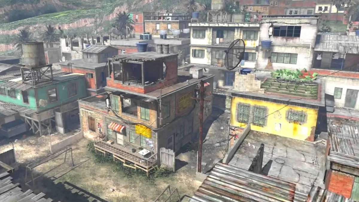 Buildings on Modern Warfare 2's 2009 Favela map.