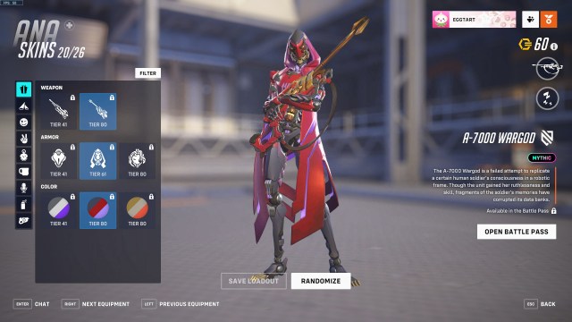 Ana's Mythic skin with the second armor set and second colorway.