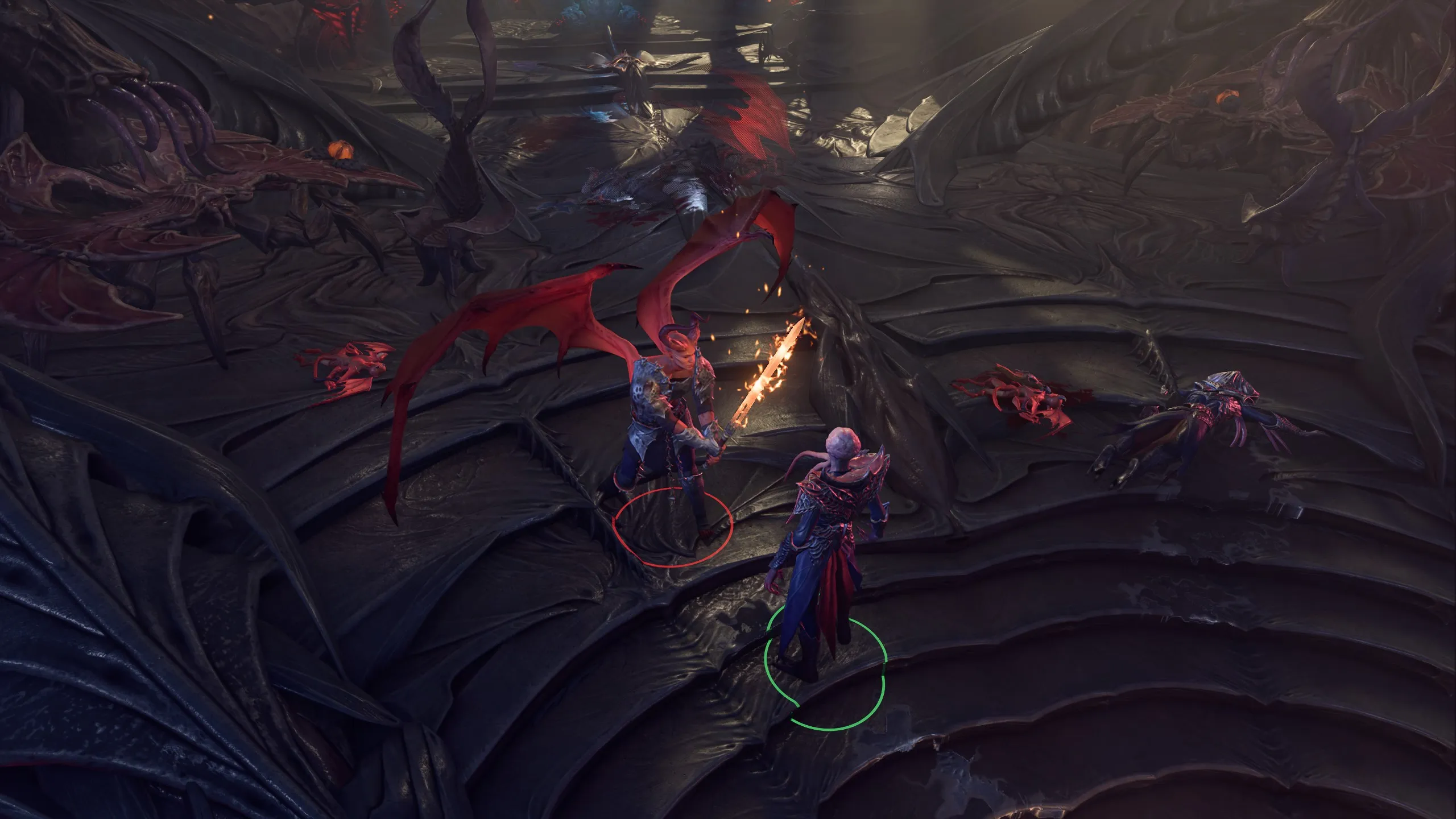 Commander Zhalk engaged in combat with the Mind Flayer during the Baldur's Gate 3 prologue.