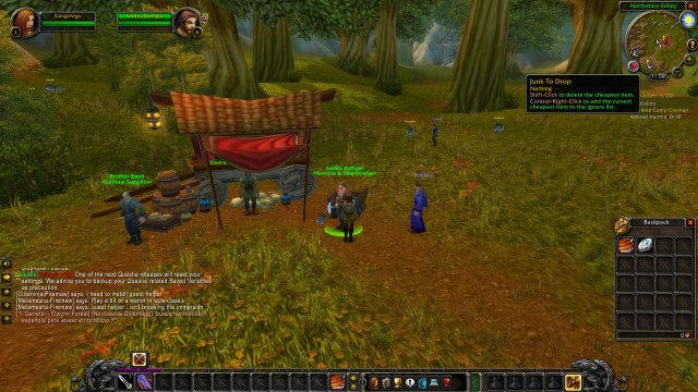 DropTheCheapestThing addon showing the cheapest item in a WoW inventory.