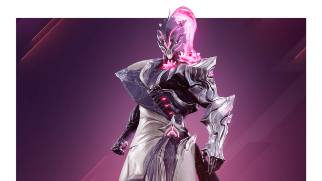 An image showing the sleek new Dex set for the Operator and Drifter, with a cutting-edge look that uses white, pink, and purple.