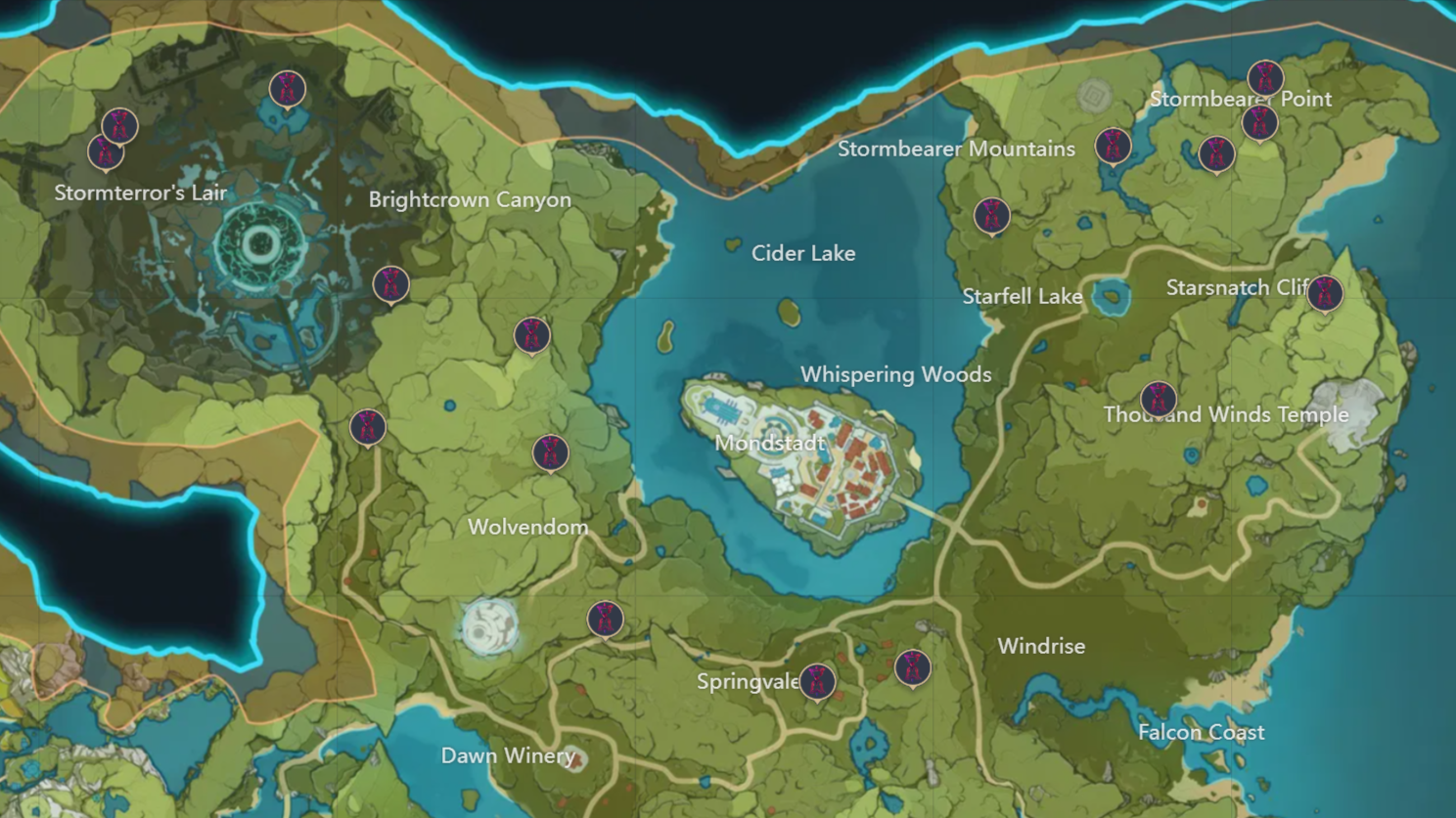 All Time Trial locations in Genshin Impact