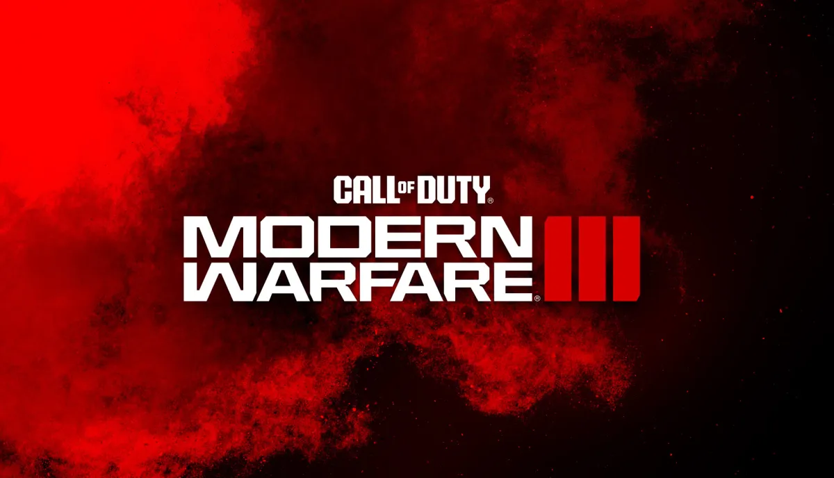 Call of Duty Modern Warfare III logo on a red and black background.