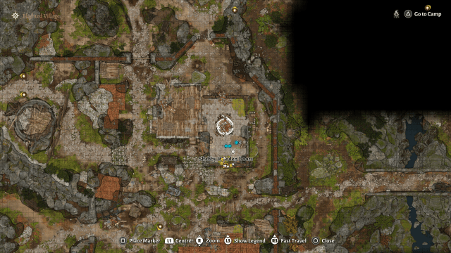 A map of the blighted village. 