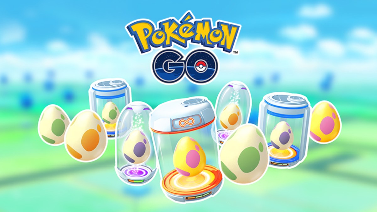 Pokemon Go Eggs and Incubators, along with the official logo.