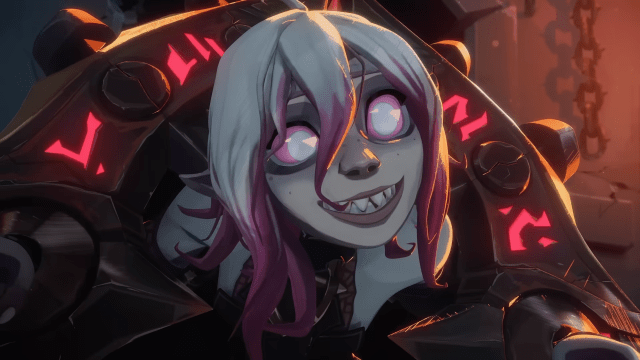 Briar smiles strangely in the new trailer for Feeding Frenzey League of Legends.