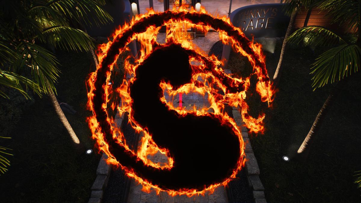A flaming brand of the klassic Mortal Kombat logo.