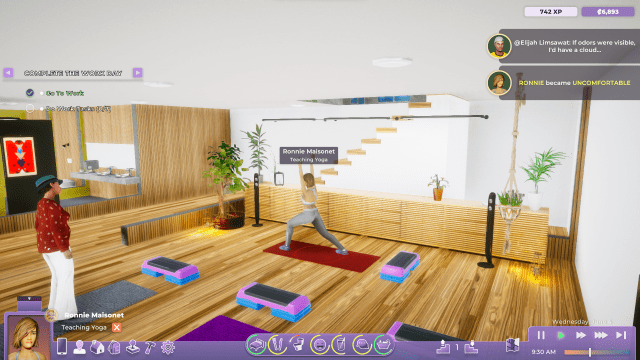 Life by you character teaching a yoga class in the gym