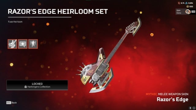 Fuse's Heirloom set, featuring his signature guitar, Razor's Edge.