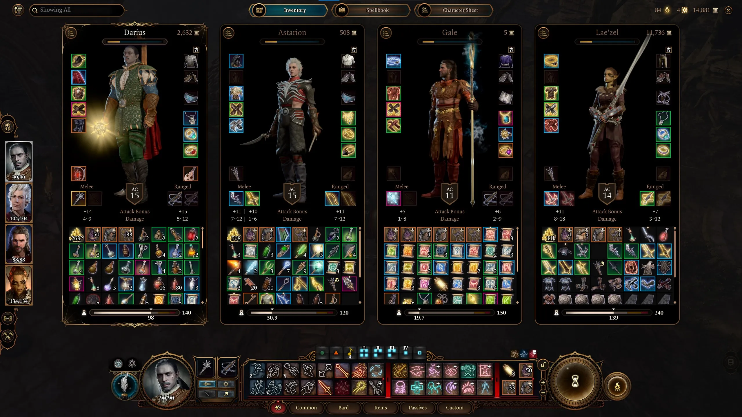 An image of the player character's party in Baldur's Gate 3.