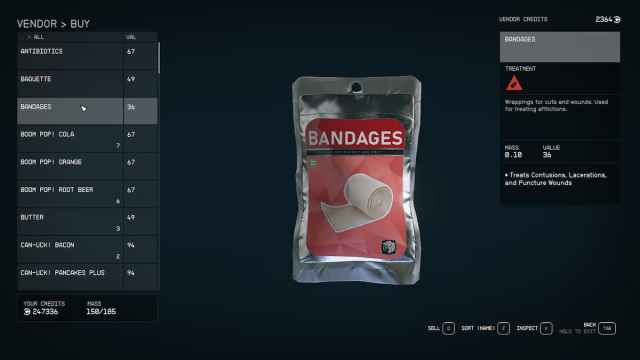 Bandages in Starfield
