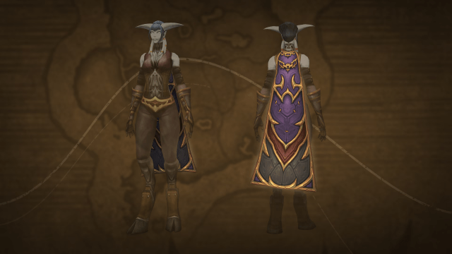 Draenei character wearing Drape of Endless Twilight