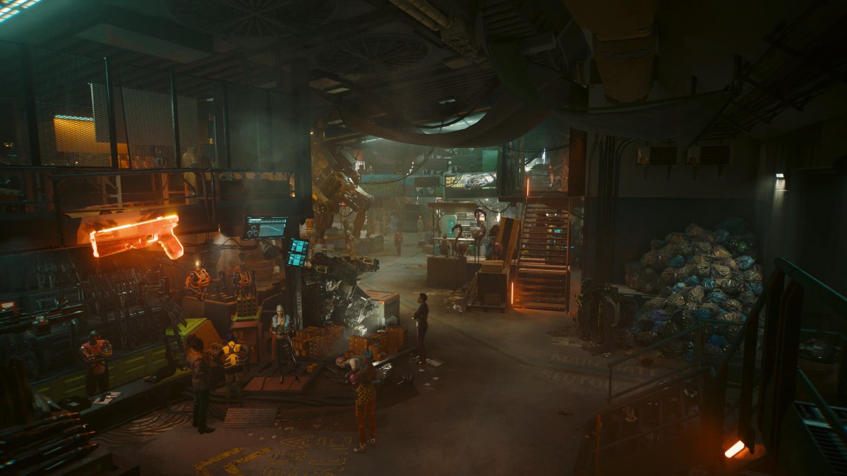 An in game screenshot of Dogtown from the Cyberpunk 2077 DLC.