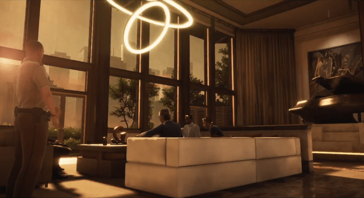 The penthouse lounge room in Touch the sky Payday 3