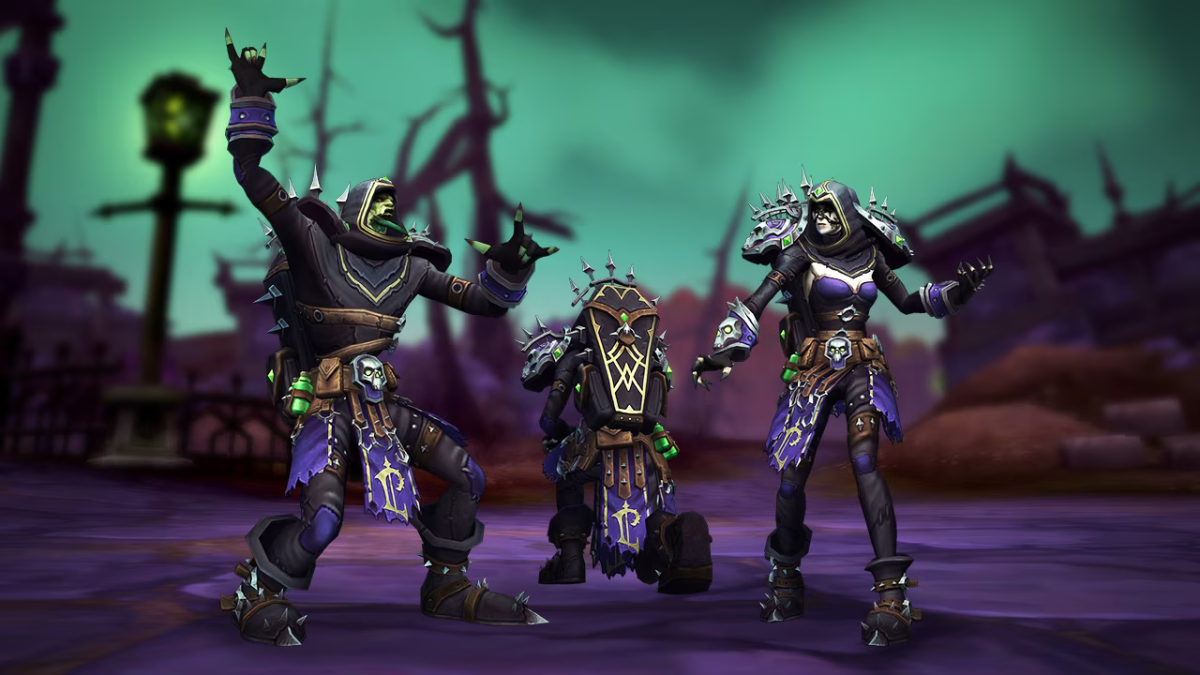 Two Forsaken characters wearing Heritage Armor and dancing