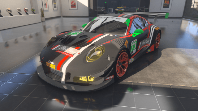 The 2018 Porsche #73 Park Place Motorsports 911 GT3 R in Forza Motorsport.