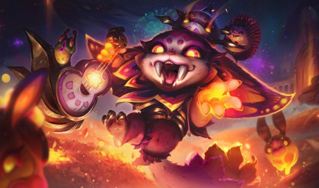 La Ilusión Gnar in League of Legends, pictured with a guitar.
