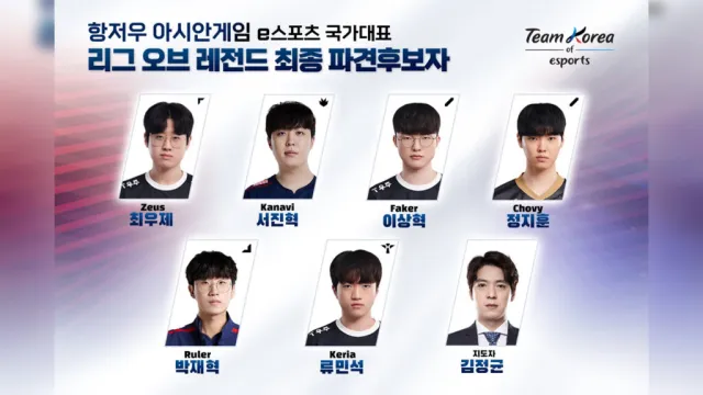 South Korea's League of Legends team for the Asian Games in Hangzhou.