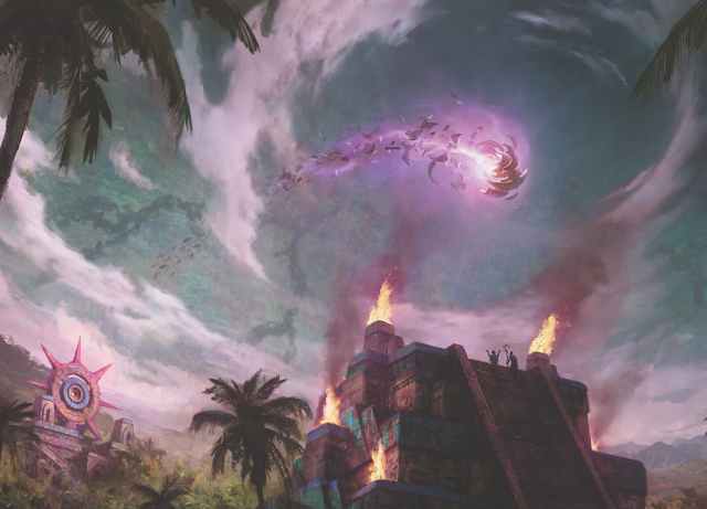 Image of magic in sky thru Misplaced Caverns of Ixalan space