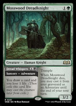 Image of knight in woods through Mosswood Dreadknight