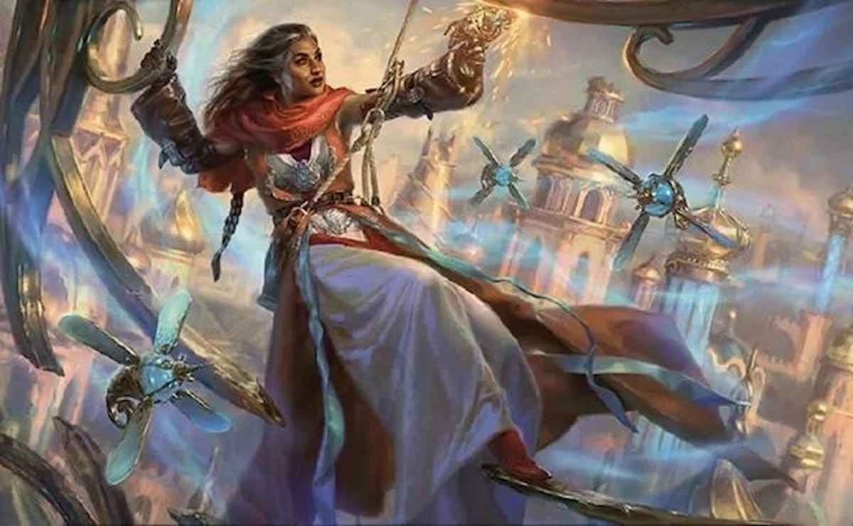 Image of Artificer with thopters through Pia Nalaar MTG card