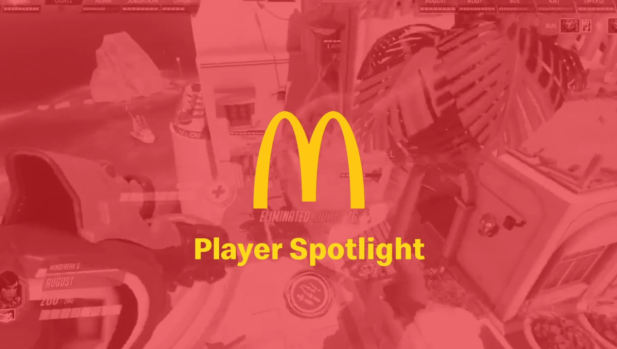 McDonald's logo over a game of Overwatch 2.