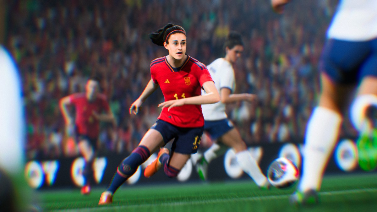 Alexia Putellas of Spain runs at opponents in EA FC 24.