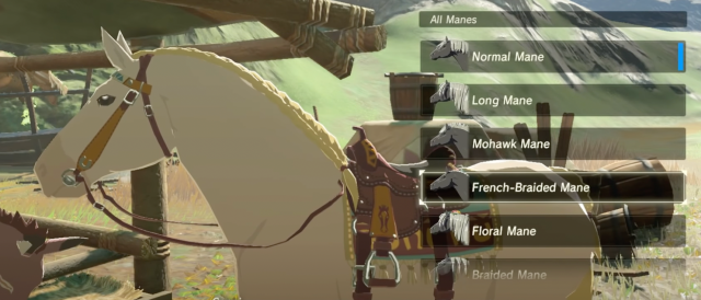 Screenshot of the Horse Braid Mane from Zelda ToTK. 