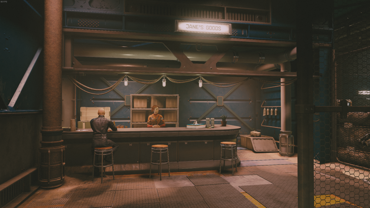 Jane's Bar located in Cydonia on Mars in Starfield, complete with its rustic look.