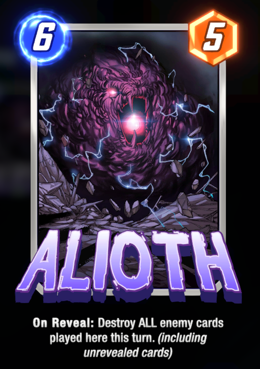 Alioth card, opening its mouth to release a powerful blast 